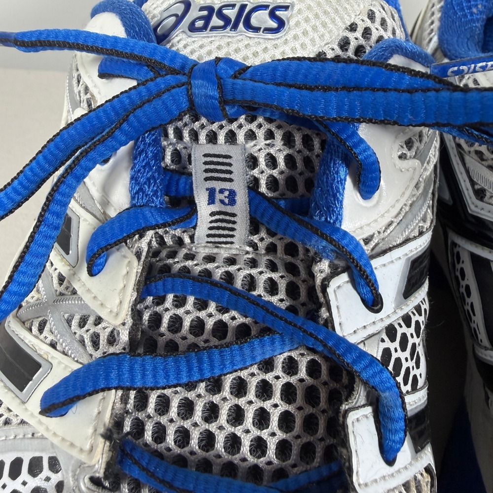 Asics Gel-Nimbus 13 Mens Running Shoes White‎ Blue Black Sneakers T134N - Picture 10 of 16
